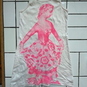 SALVOR Projects Ross Menuez Tank Dress Retro Victorian Neon Pink Dancer Size 7 8